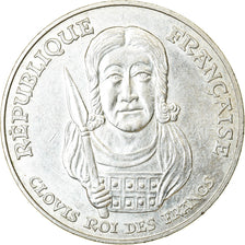 Moeda, França, Clovis, 100 Francs, 1996, AU(55-58), Prata, KM:1180, Gadoury:953