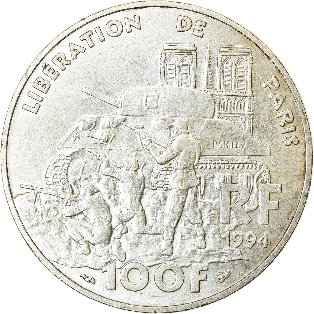 Münze, Frankreich, Libération de Paris, 100 Francs, 1994, SS+, Silber