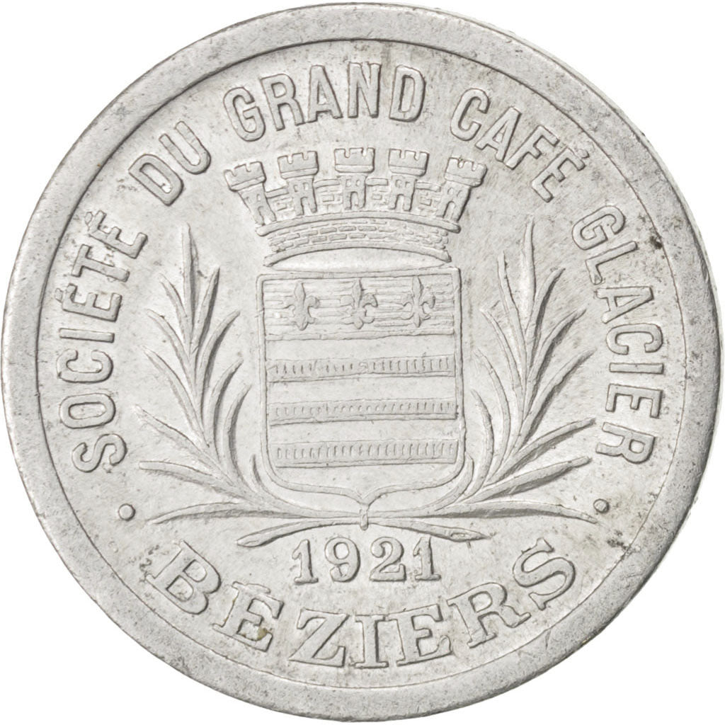 Béziers, Société du Grand Café Glacier, 25 Centimes 1921, Elie 55.3