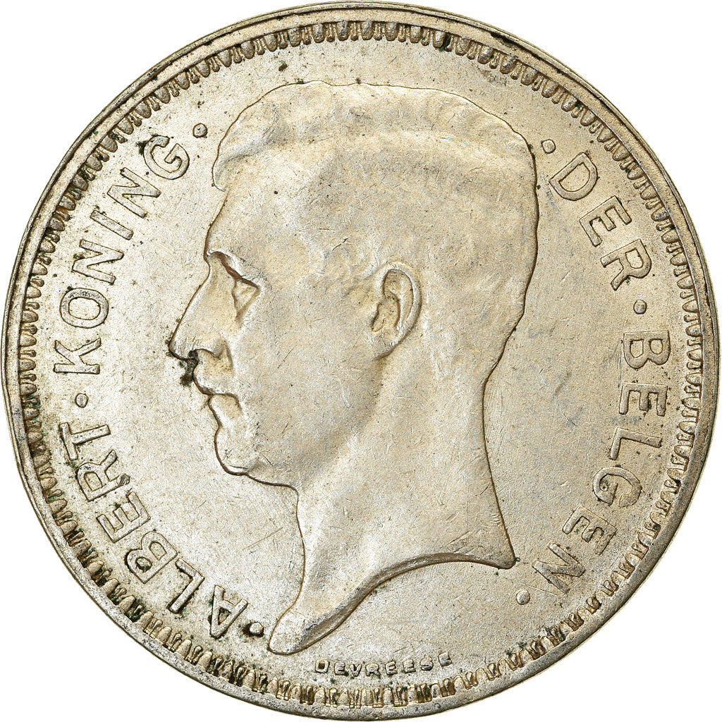 Moneta, Belgio, Albert I, 20 Francs, 20 Frank, 1934, SPL-, Argento, KM:104.1
