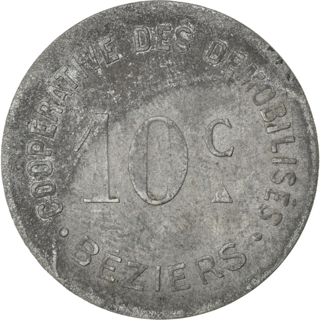 France, 10 Centimes, VF(20-25), Zinc, Elie #25.2, 3.48