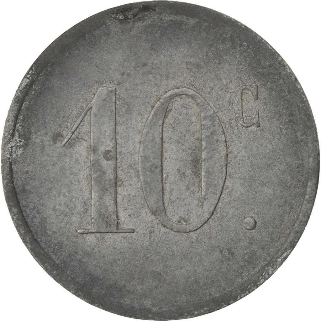 France, 10 Centimes, VF(20-25), Zinc, Elie #25.2, 3.48