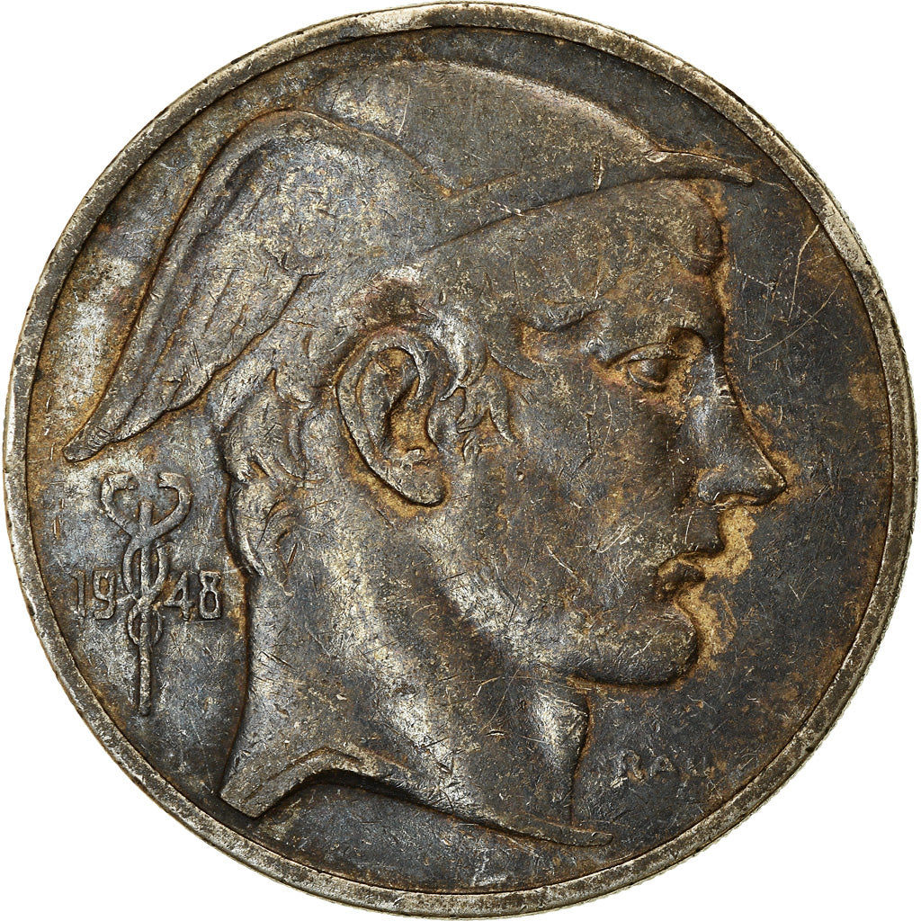 Moneta, Belgio, 50 Francs, 50 Frank, 1948, MB+, Argento, KM:137