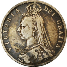 Monnaie, Grande-Bretagne, Victoria, 1/2 Crown, 1891, Londres, TB+, Argent