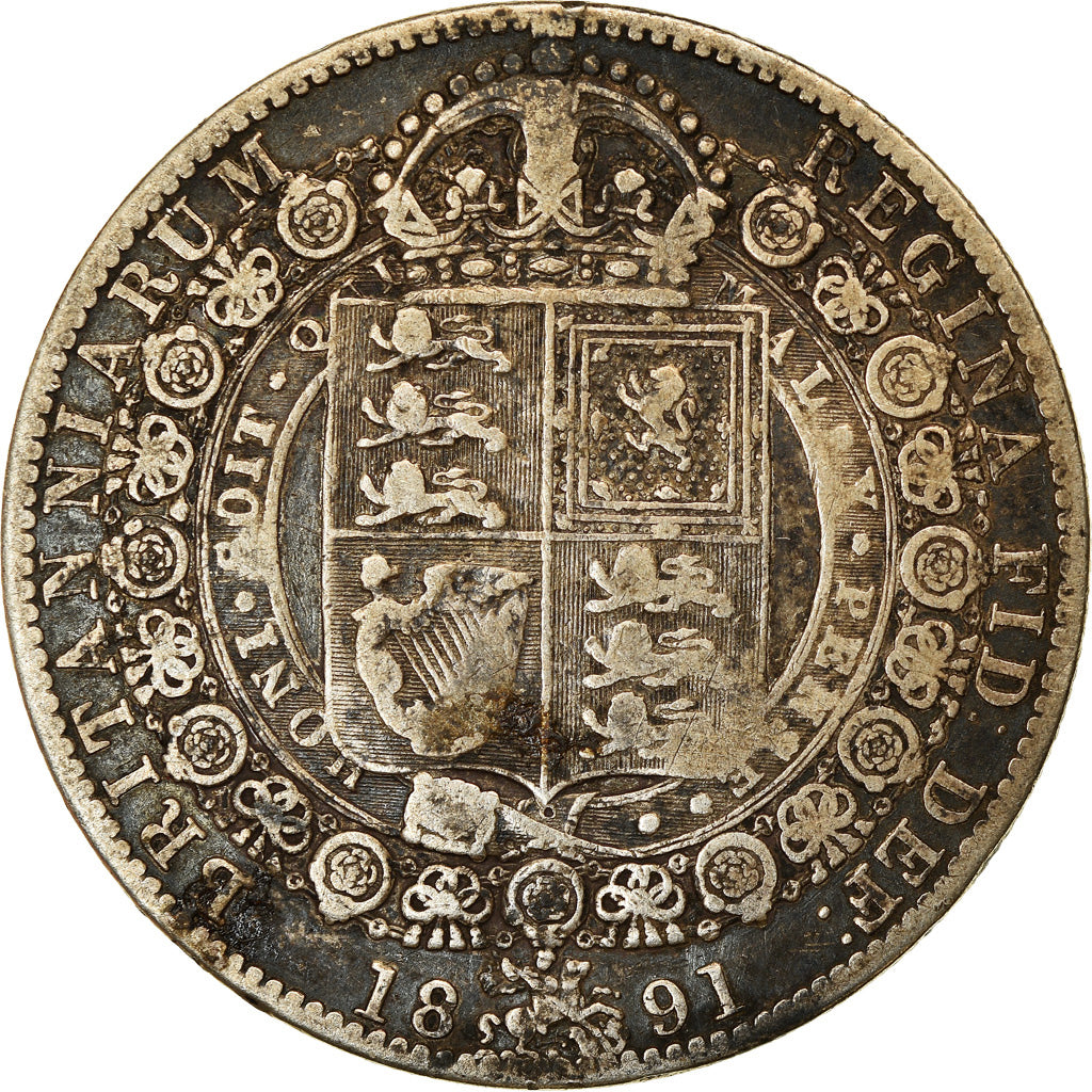 Coin, Great Britain, Victoria, 1/2 Crown, 1891, London, VF(30-35), Silver