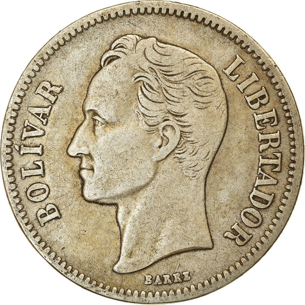 Coin, Venezuela, Gram 10, 2 Bolivares, 1936, EF(40-45), Silver, KM:23