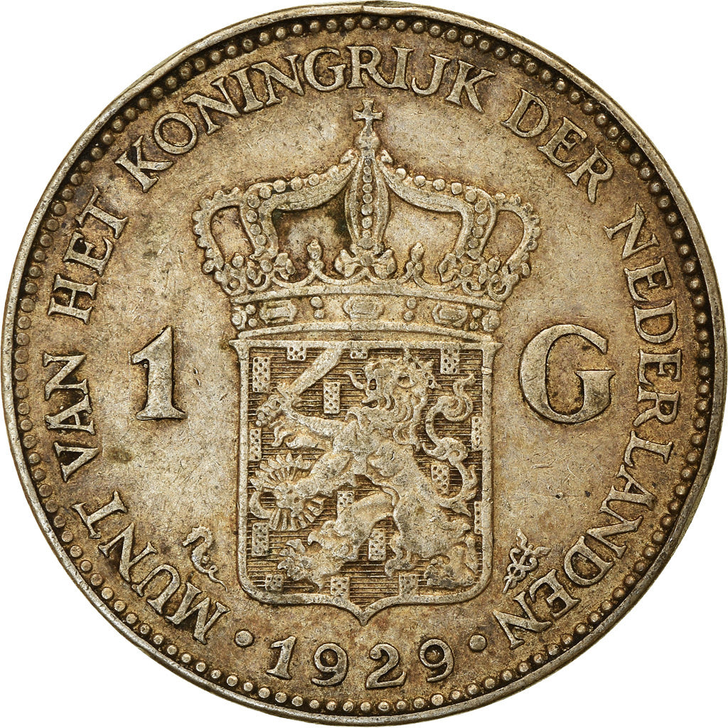 Munten, Nederland, Wilhelmina I, Gulden, 1929, FR+, Zilver, KM:161.1
