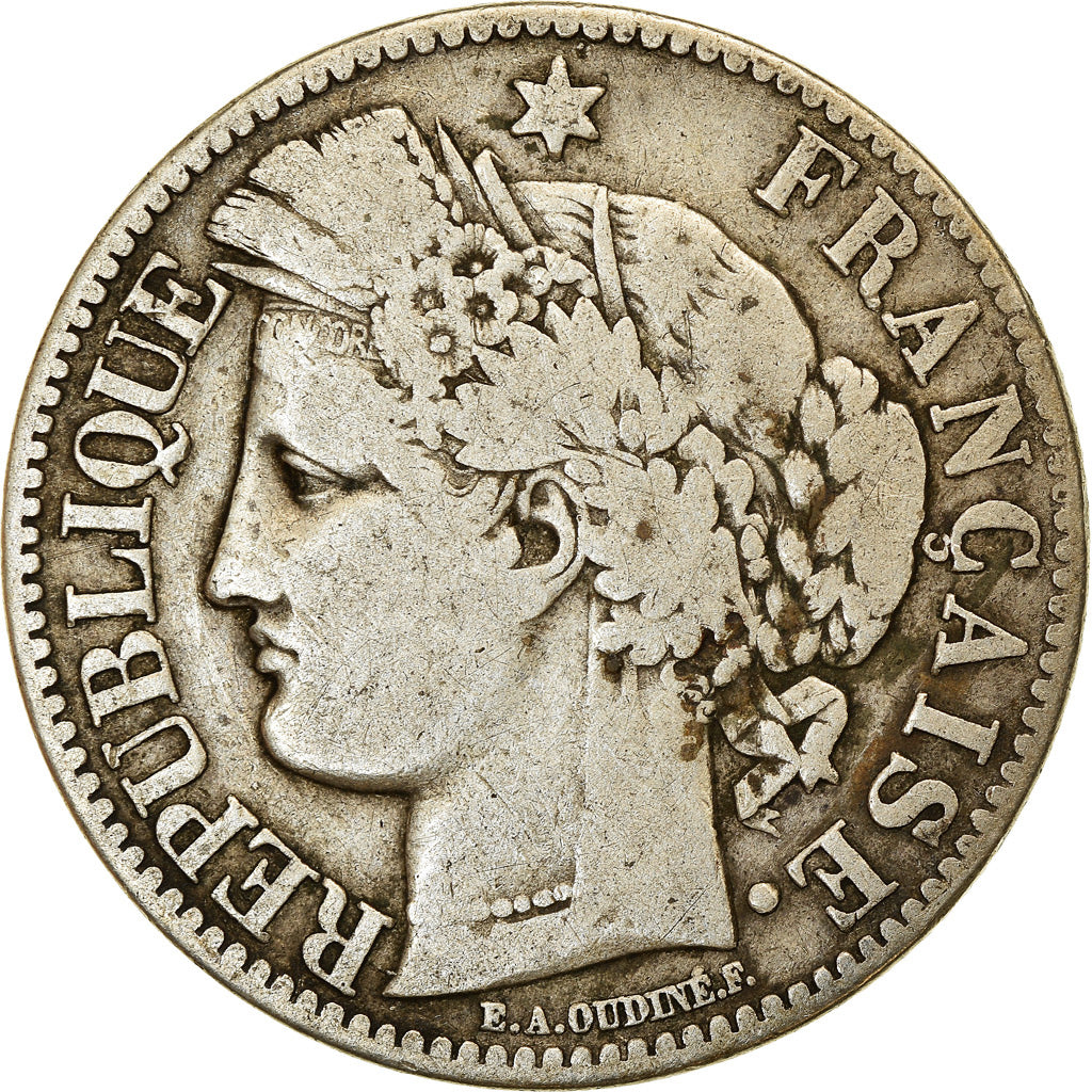 Moneta, Francja, Cérès, 2 Francs, 1870, Paris, VF(30-35), Srebro, KM:817.1