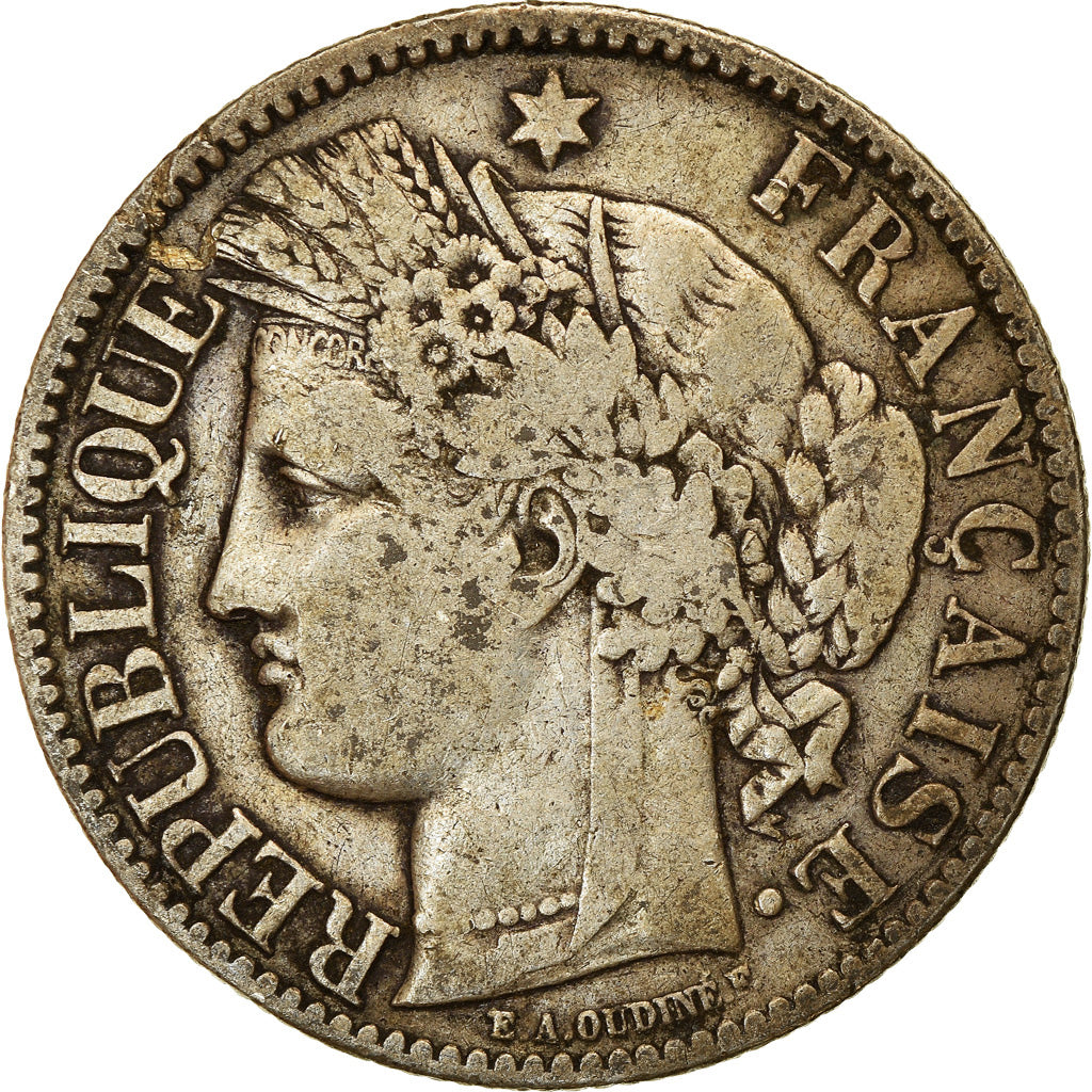 Coin, France, Cérès, 2 Francs, 1872, Bordeaux, VF(20-25), Silver, KM:817.2