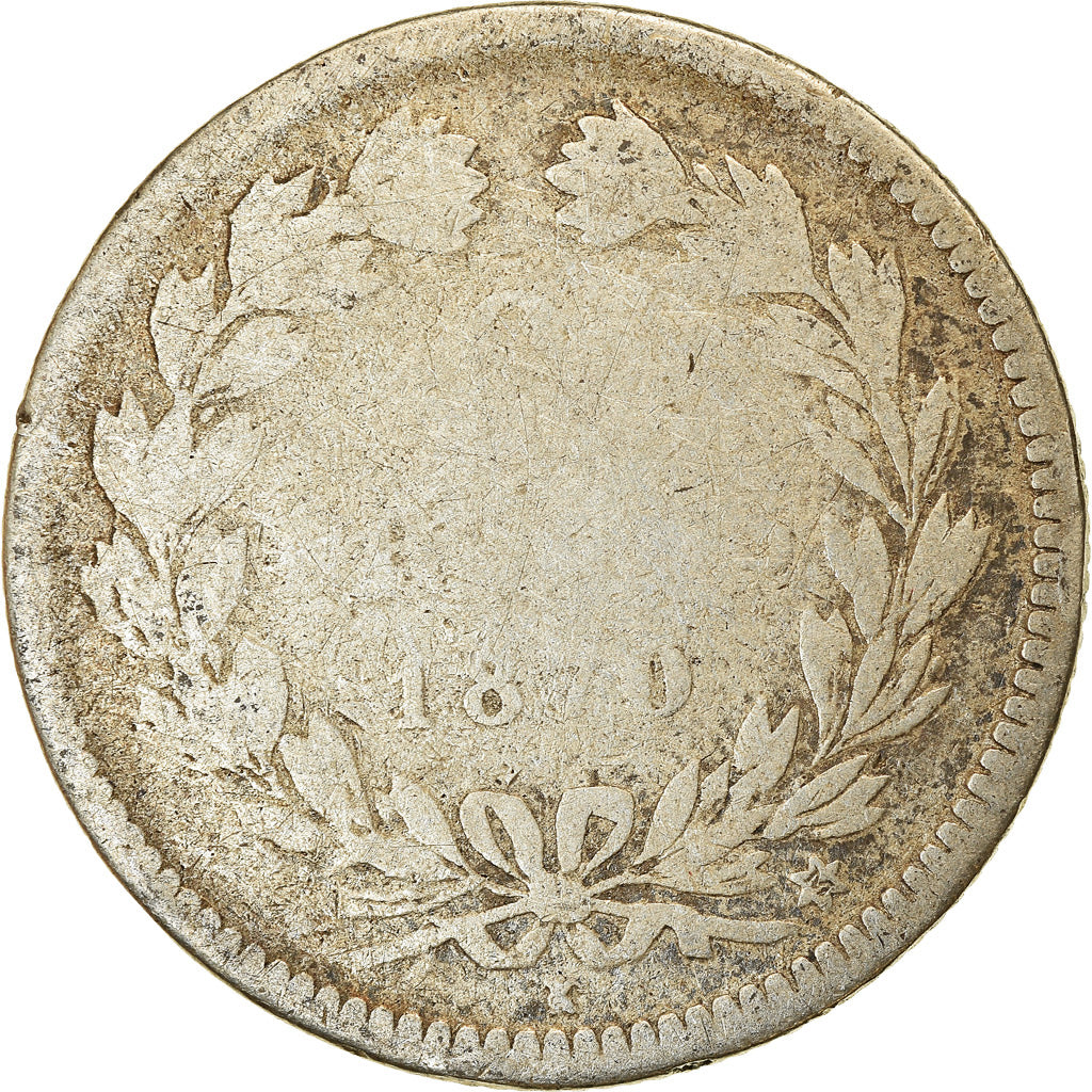 Moneda, Francia, Cérès, 2 Francs, 1870, Bordeaux, BC, Plata, KM:816.2