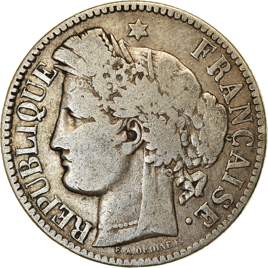 Monnaie, France, Cérès, 2 Francs, 1871, Bordeaux, TB, Argent, Gadoury:529