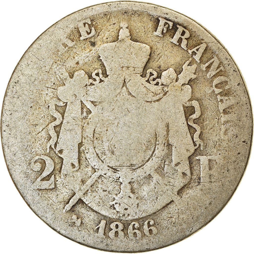 Munten, Frankrijk, Napoleon III, Napoléon III, 2 Francs, 1866, Bordeaux, FR