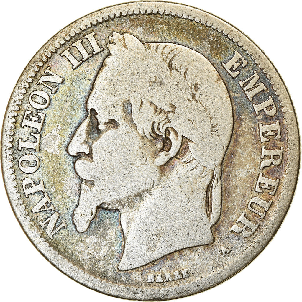 Moneta, Francia, Napoleon III, Napoléon III, 2 Francs, 1869, Paris, MB