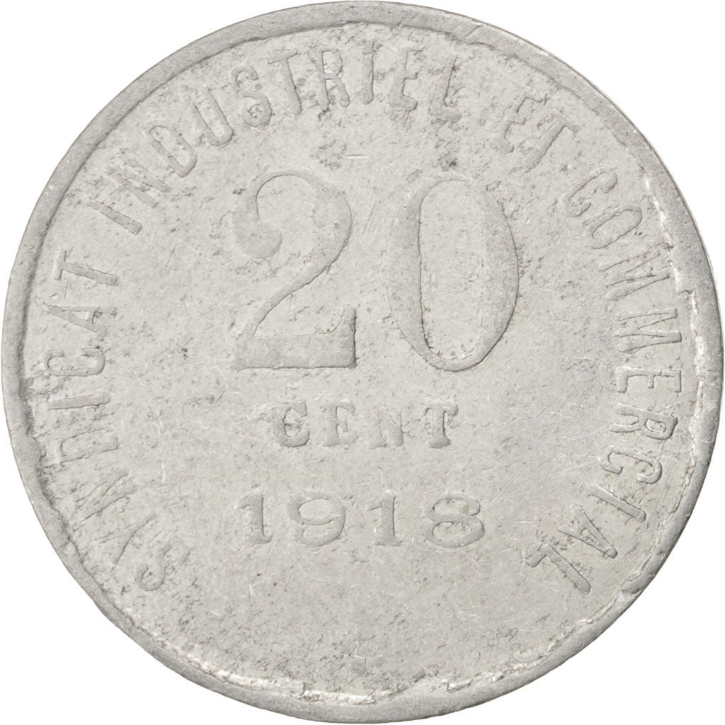 France, 20 Centimes, 1918, EF(40-45), Aluminium, Elie #10.3, 1.43