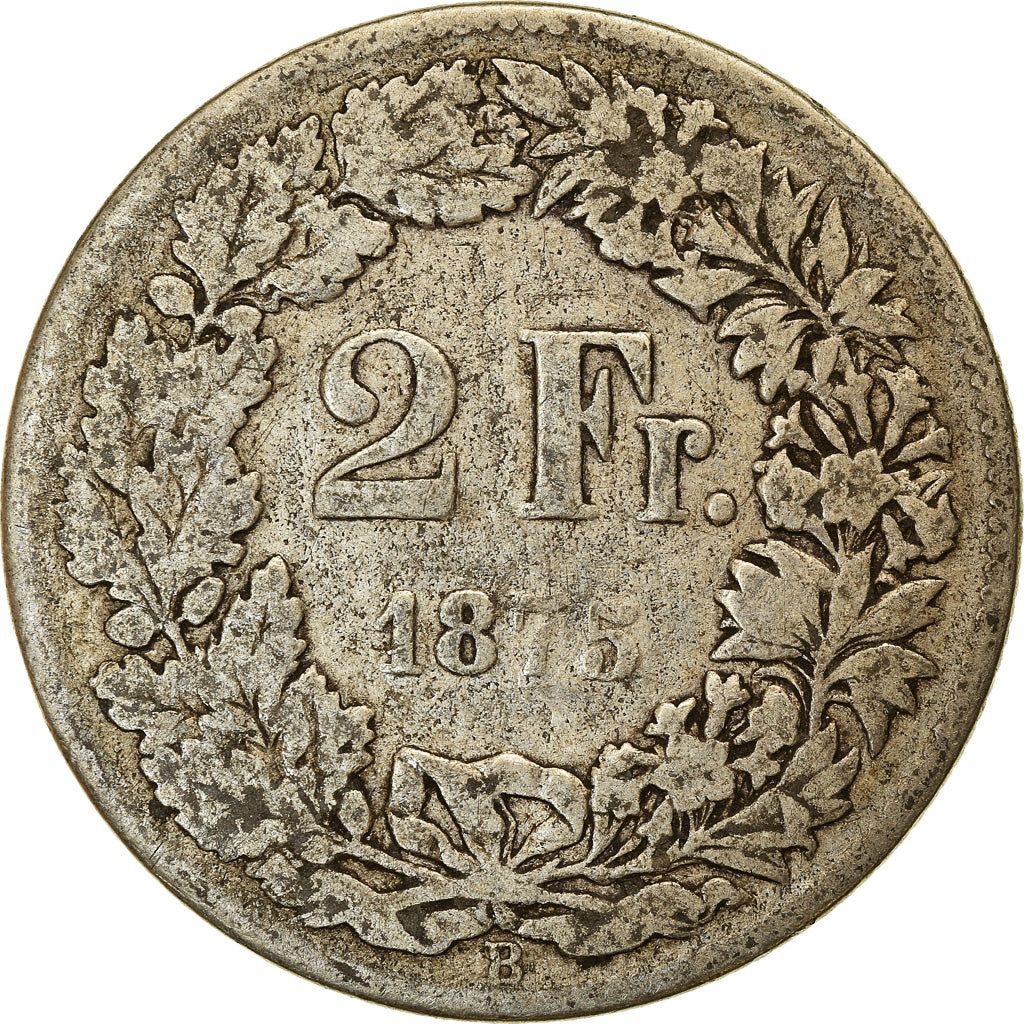 Monnaie, Suisse, 2 Francs, 1875, Bern, TB, Argent, KM:21