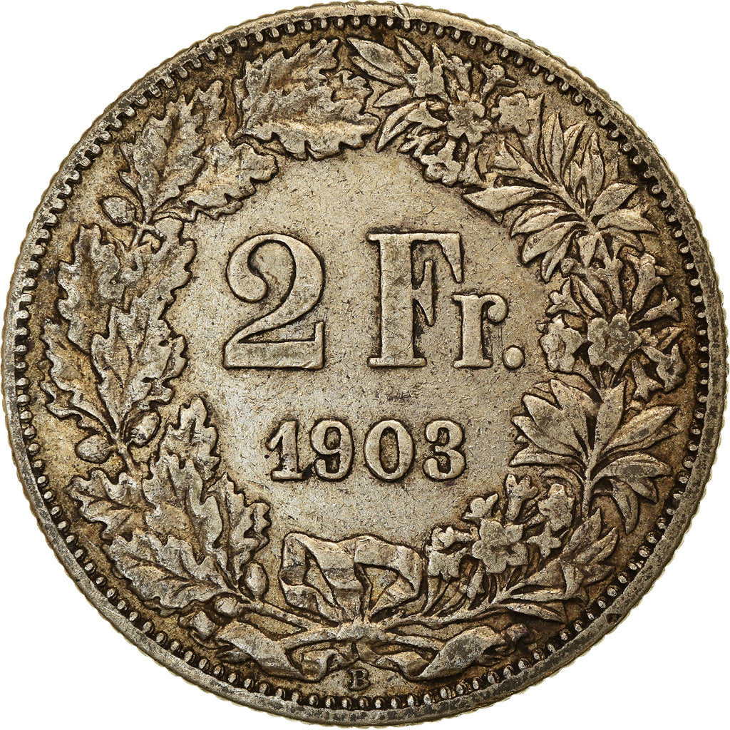 Coin, Switzerland, 2 Francs, 1903, Bern, VF(30-35), Silver, KM:21