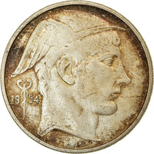 Moeda, Bélgica, 20 Francs, 20 Frank, 1954, VF(30-35), Prata, KM:141.1
