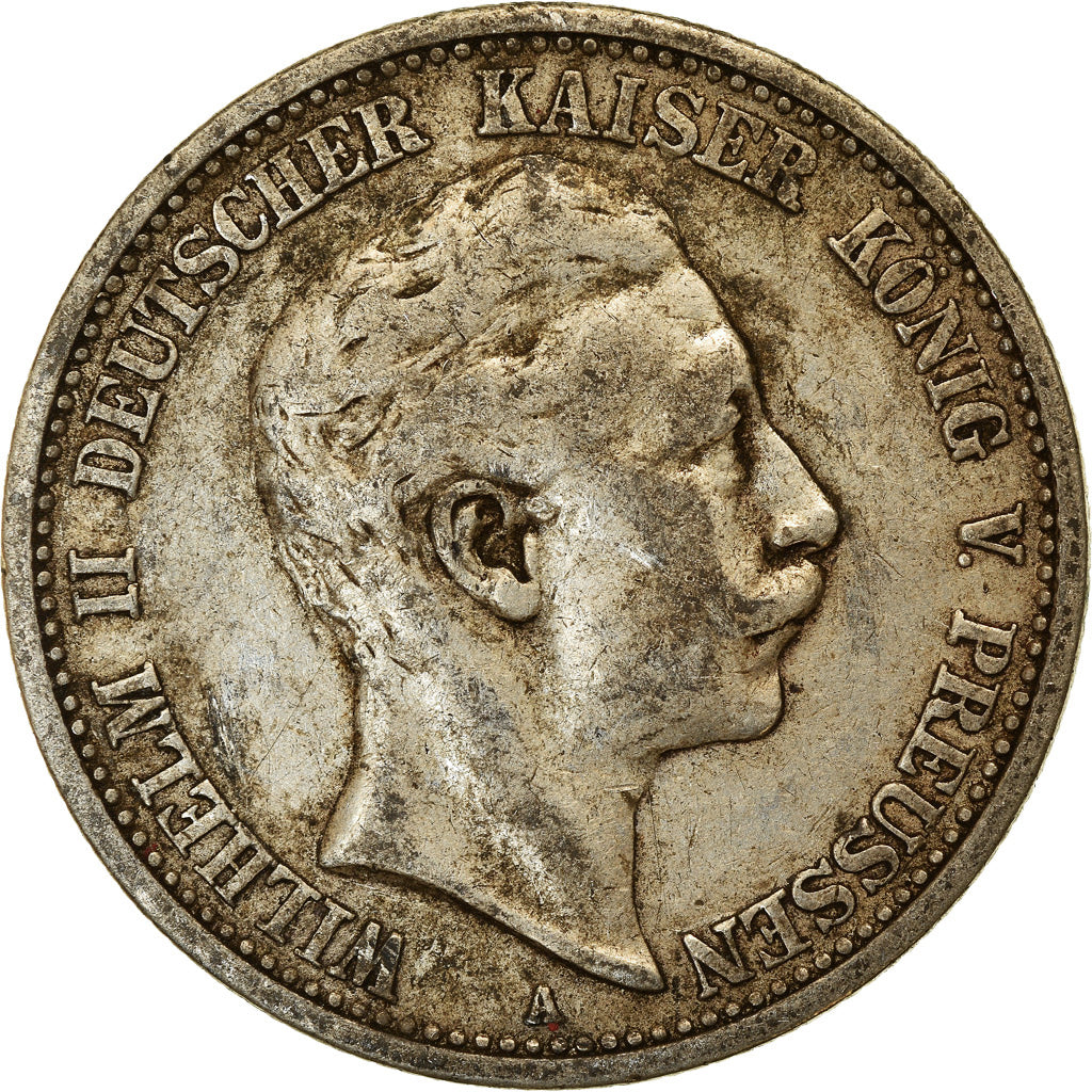 Moneta, Stati tedeschi, PRUSSIA, Wilhelm II, 2 Mark, 1907, Berlin, BB, Argento