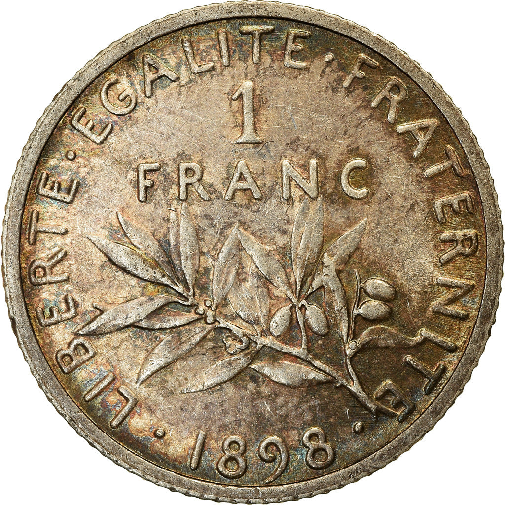 Coin, France, Semeuse, Franc, 1898, Paris, AU(55-58), Silver, KM:844.1