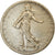 Moneda, Francia, Semeuse, Franc, 1909, Paris, BC+, Plata, KM:844.1, Gadoury:467