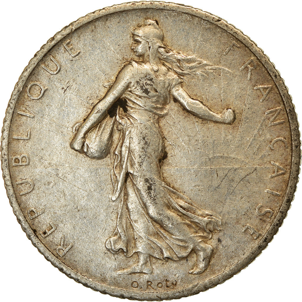 Coin, France, Semeuse, Franc, 1909, Paris, EF(40-45), Silver, KM:844.1