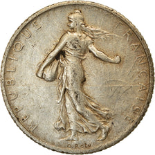 Coin, France, Semeuse, Franc, 1909, Paris, EF(40-45), Silver, KM:844.1