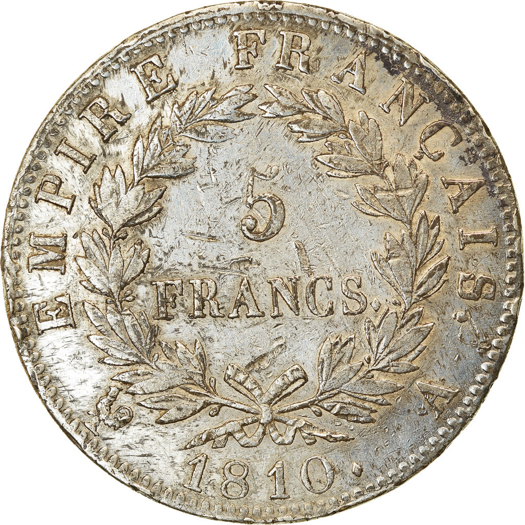 Coin, France, Napoléon I, 5 Francs, 1810, Paris, VF(30-35), Silver, KM:694.1