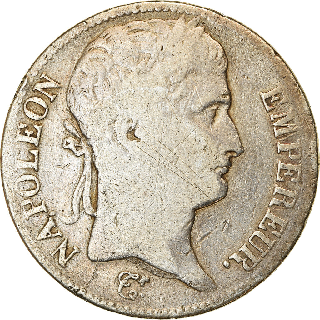 Moneda, Francia, Napoléon I, 5 Francs, 1811, Paris, BC+, Plata, KM:694.1