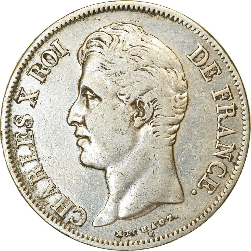 Coin, France, Charles X, 5 Francs, 1829, Paris, VF(30-35), Silver, KM:728.1