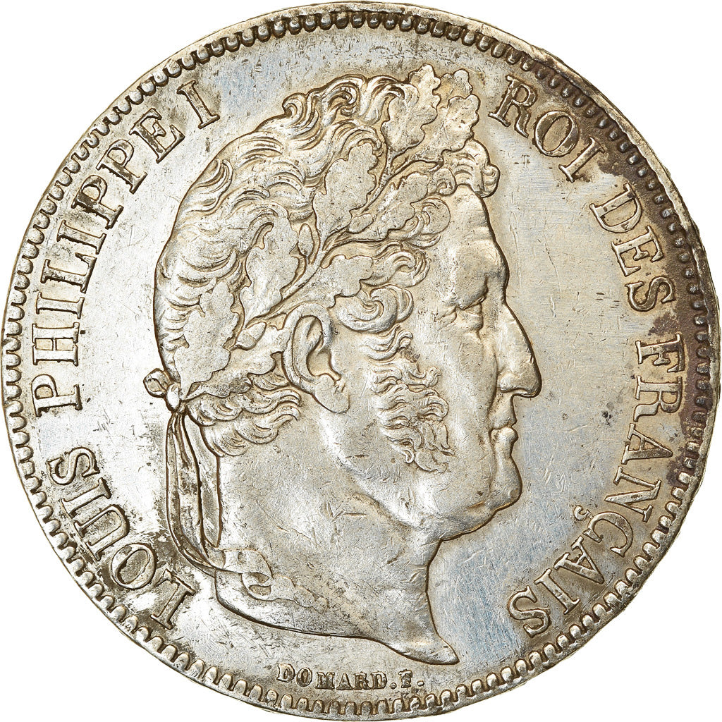 Moeda, França, Louis-Philippe, 5 Francs, 1835, Paris, EF(40-45), Prata