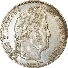 Moeda, França, Louis-Philippe, 5 Francs, 1835, Paris, EF(40-45), Prata