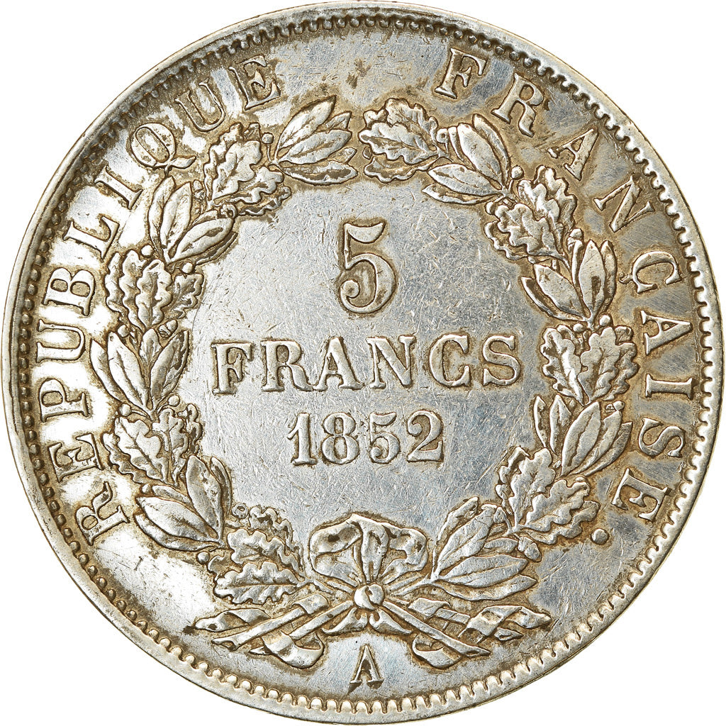 Coin, France, Napoléon III, 5 Francs, 1852, Paris, EF(40-45), Silver, KM:773.1