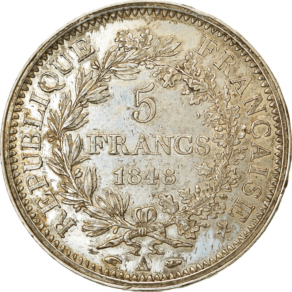 Münze, Frankreich, Hercule, 5 Francs, 1848, Paris, SS+, Silber, KM:756.1