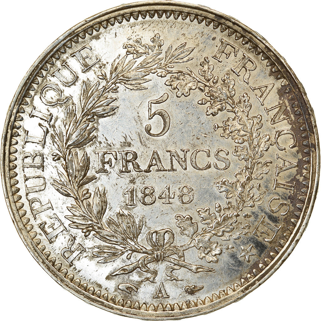 Moneta, Francia, Hercule, 5 Francs, 1848, Paris, SPL-, Argento, KM:756.1