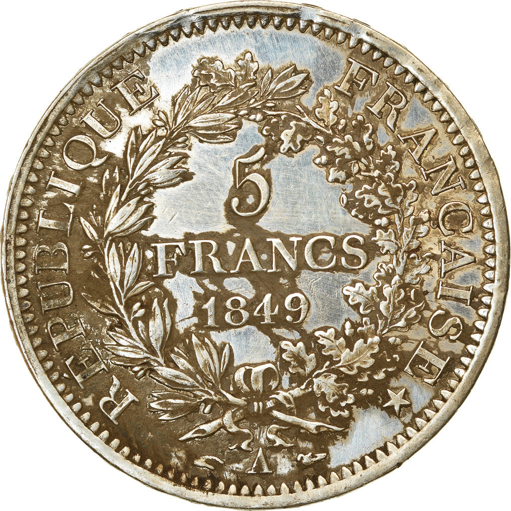 Münze, Frankreich, Hercule, 5 Francs, 1849, Paris, SS+, Silber, KM:756.1