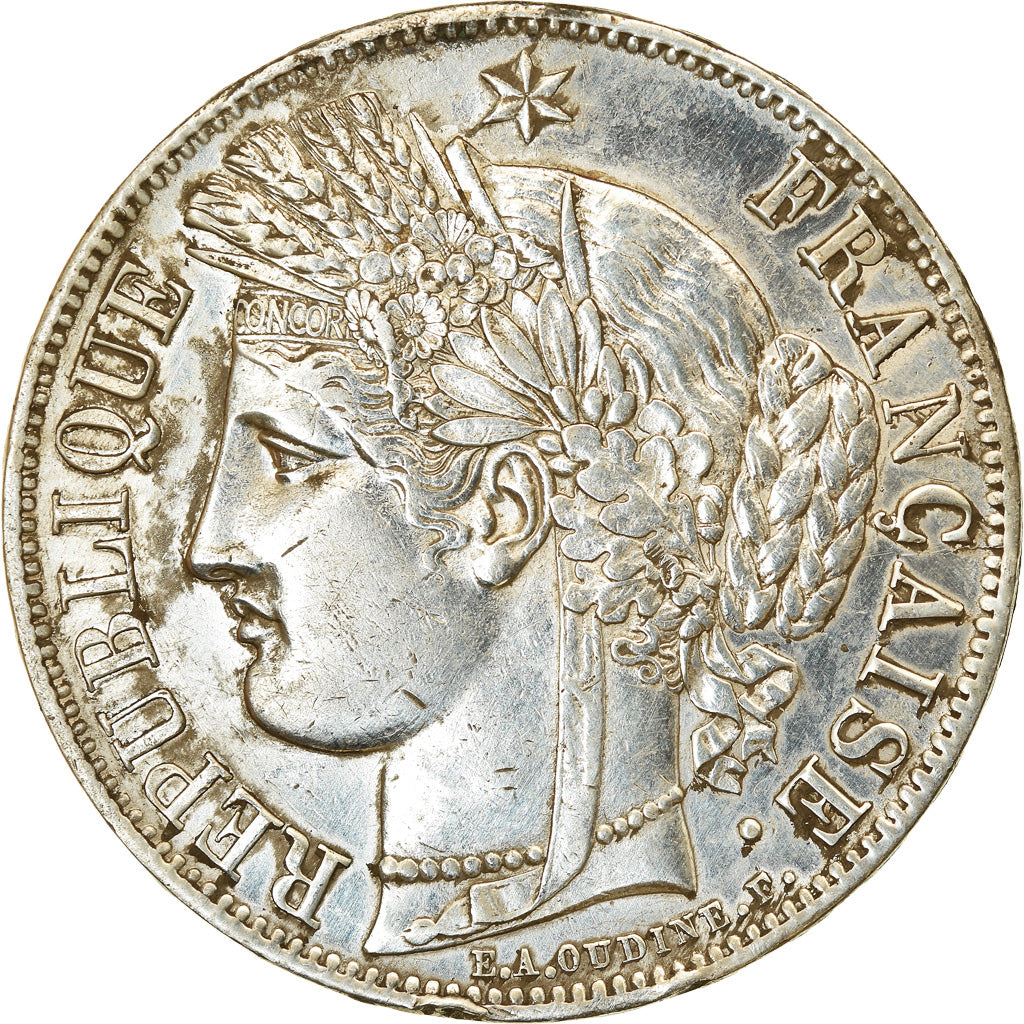Coin, France, Cérès, 5 Francs, 1849, Paris, EF(40-45), Silver, KM:761.1