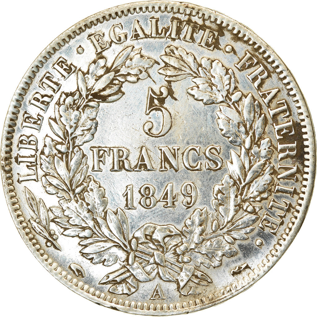 Coin, France, Cérès, 5 Francs, 1849, Paris, EF(40-45), Silver, KM:761.1