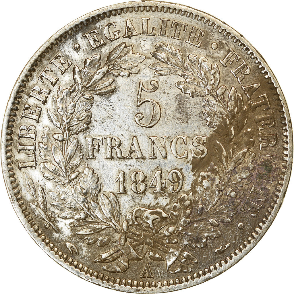 Moneta, Francja, Cérès, 5 Francs, 1849, Paris, EF(40-45), Srebro, KM:761.1