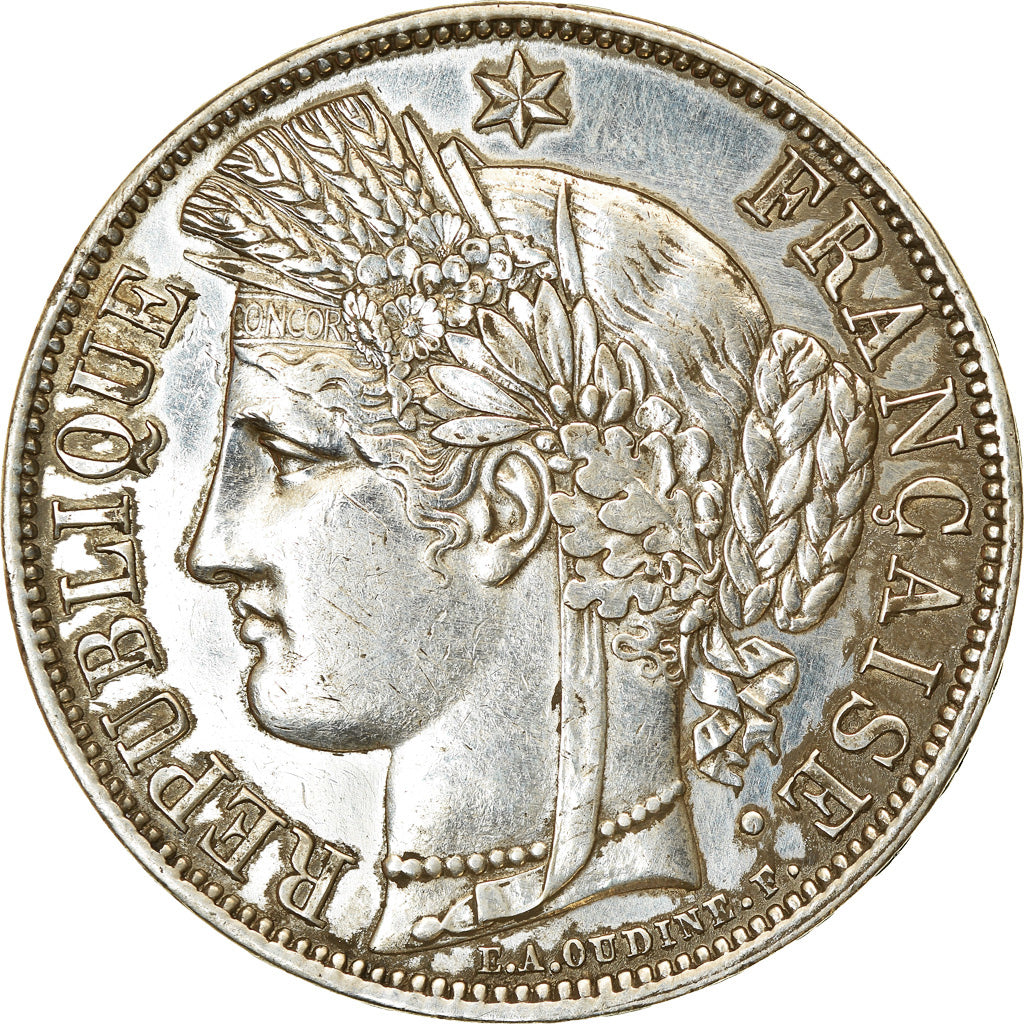 Moneta, Francia, Cérès, 5 Francs, 1850, Paris, BB, Argento, KM:761.1