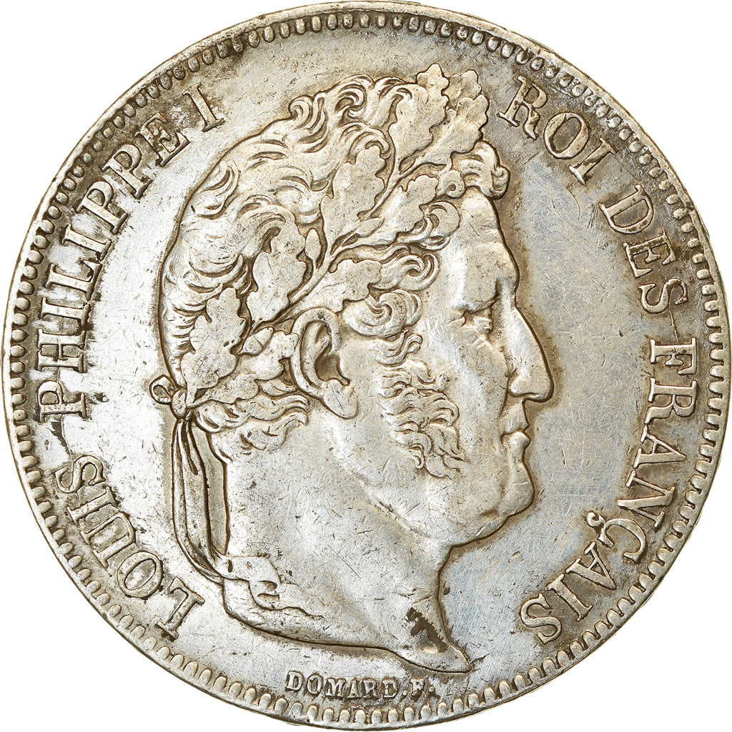 Moneta, Francia, Louis-Philippe, 5 Francs, 1841, Strasbourg, BB, Argento