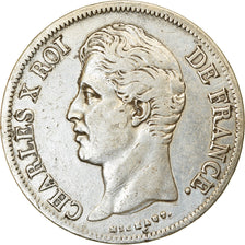 Coin, France, Charles X, 5 Francs, 1830, La Rochelle, VF(20-25), Silver