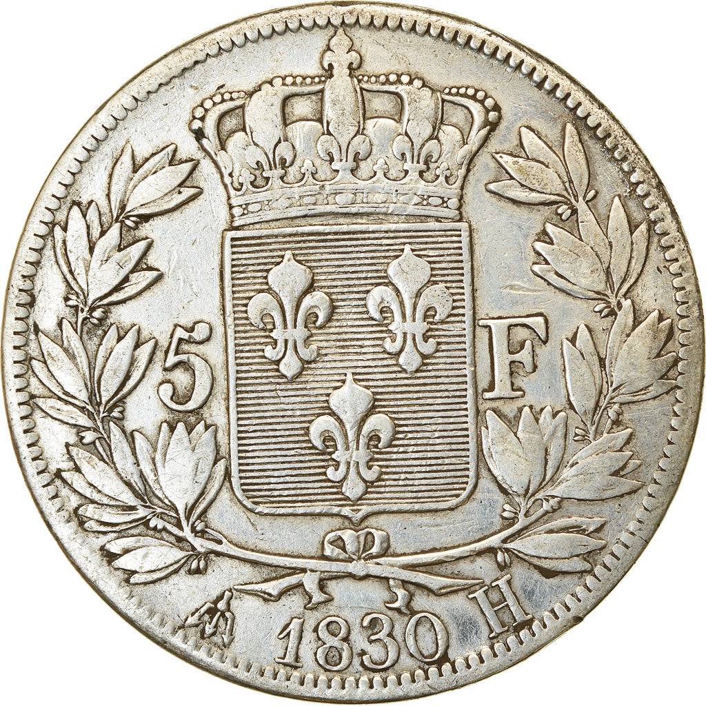 Coin, France, Charles X, 5 Francs, 1830, La Rochelle, VF(20-25), Silver