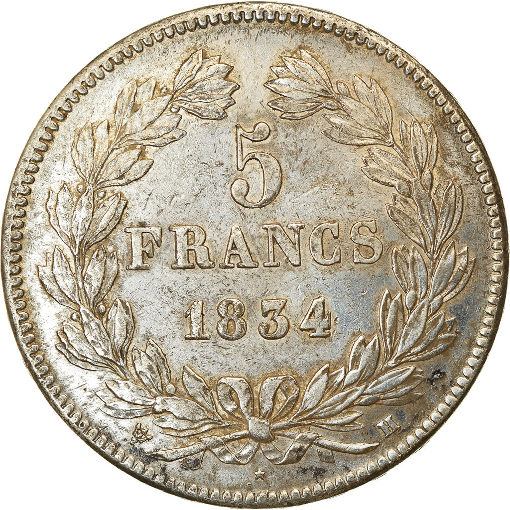 Münze, Frankreich, Louis-Philippe, 5 Francs, 1834, La Rochelle, SS, Silber