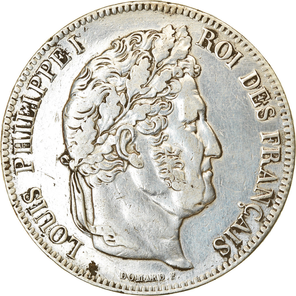 Moeda, França, Louis-Philippe, 5 Francs, 1840, Bordeaux, VF(30-35), Prata