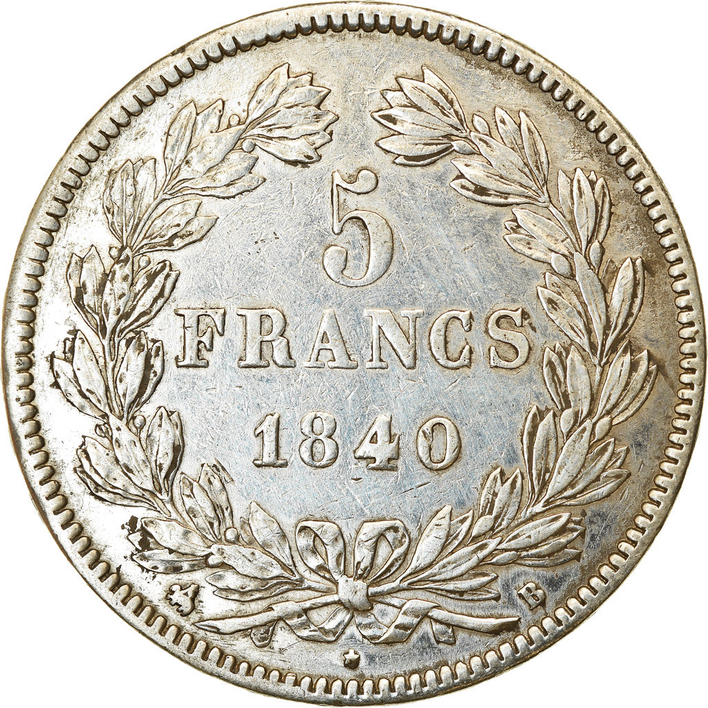 Coin, France, Louis-Philippe, 5 Francs, 1840, Rouen, VF(30-35), Silver, KM:749.2