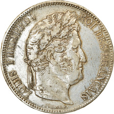 Moneta, Francia, Louis-Philippe, 5 Francs, 1833, Lille, BB, Argento, KM:749.13