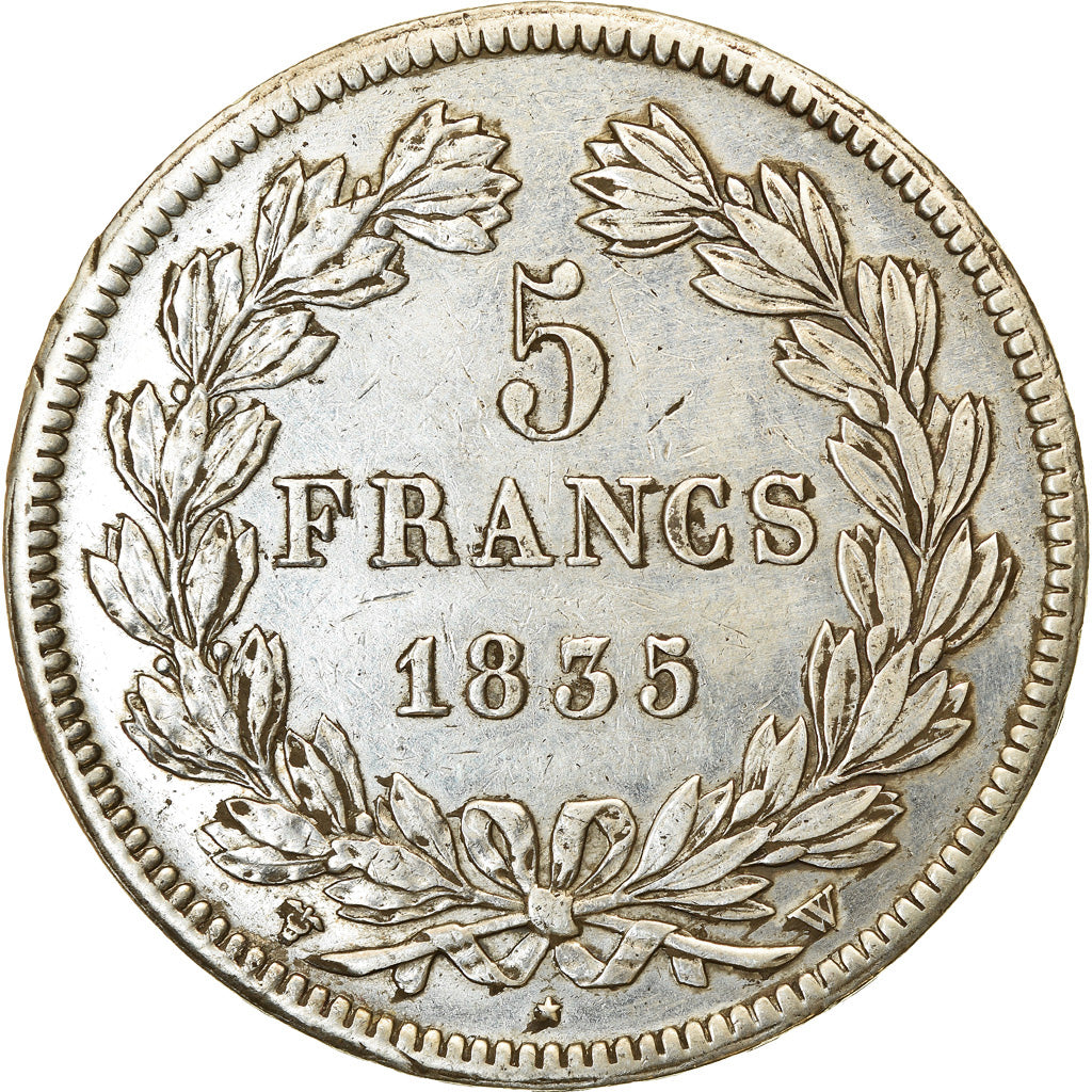 Coin, France, Louis-Philippe, 5 Francs, 1835, Lille, EF(40-45), Silver