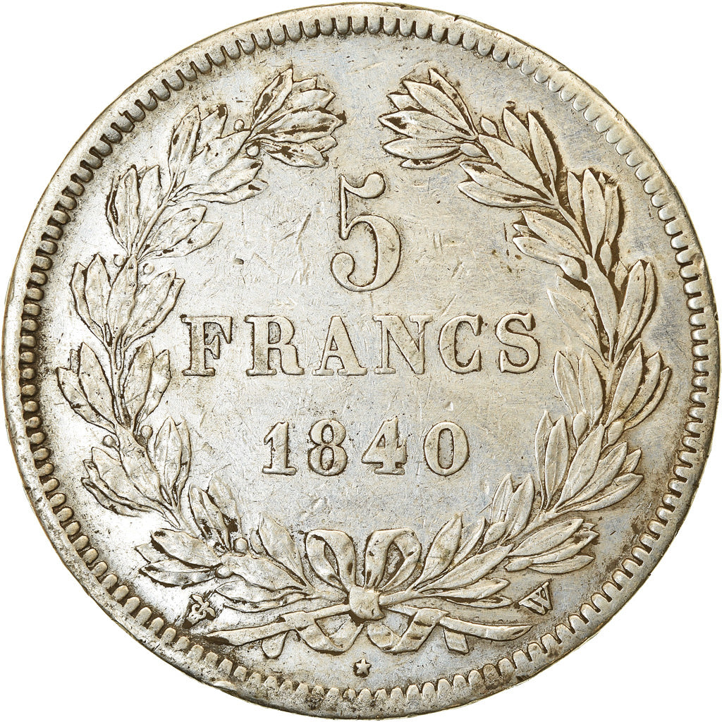 Coin, France, Louis-Philippe, 5 Francs, 1840, Lille, EF(40-45), Silver