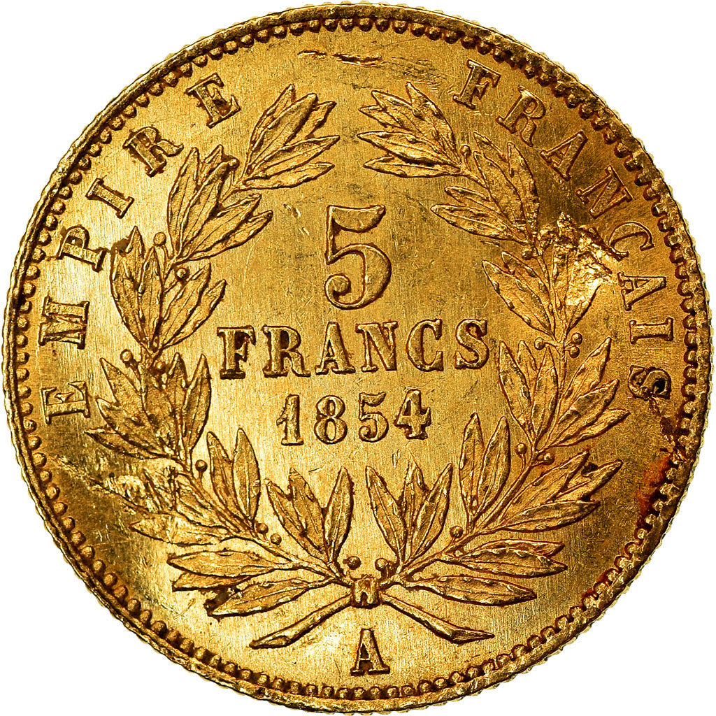 Coin, France, Napoleon III, Napoléon III, 5 Francs, 1854, Paris, Petit module
