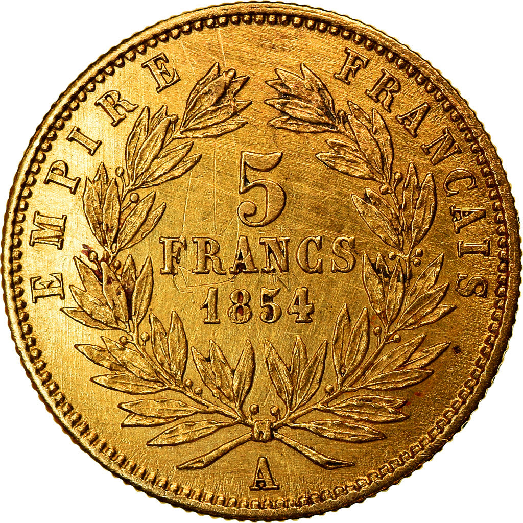 Moneta, Francia, Napoleon III, Napoléon III, 5 Francs, 1854, Paris, Petit